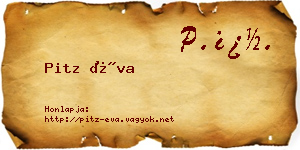 Pitz Éva névjegykártya